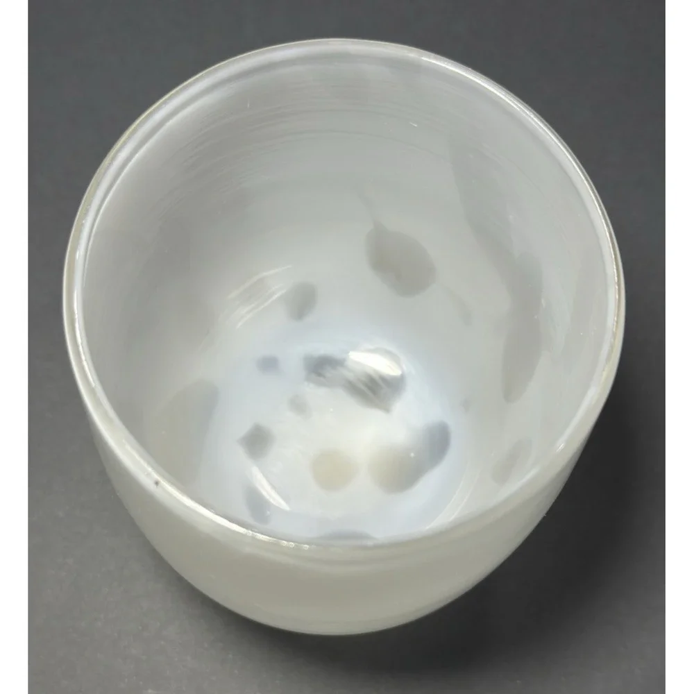 Glassybaby Candle Holder EMBRACE White Glass Votive‎ Holder Pre Triskelion 1956